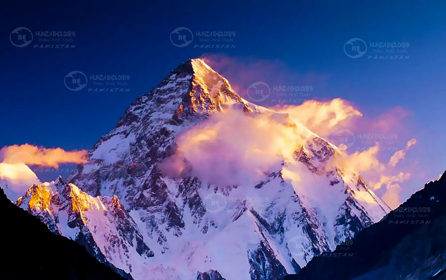 K2 rising above the Baltoro Glacier in the Karakoram, Gilgit-Baltistan