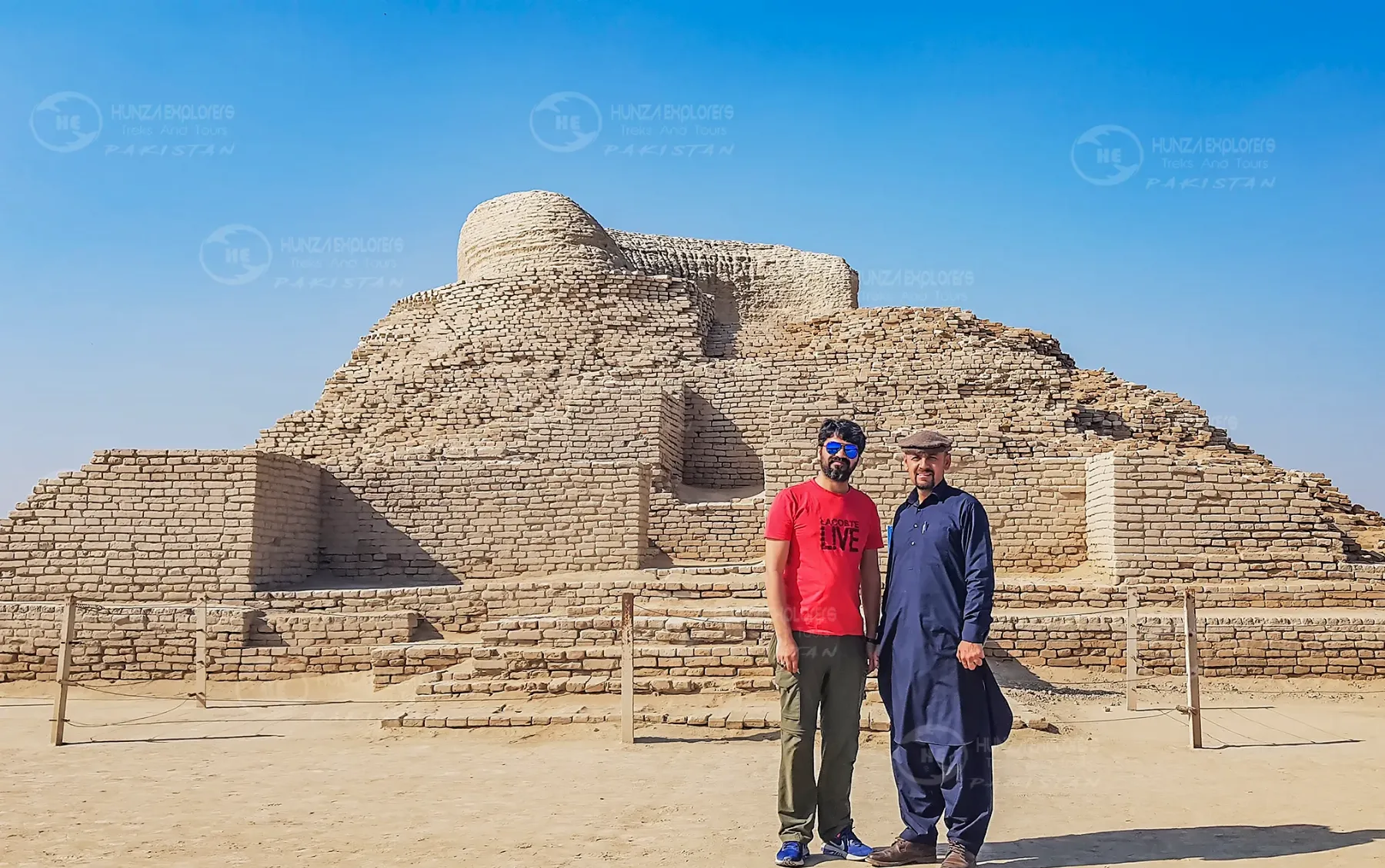 Visitors at the ruins of Mohenjo-daro, a city of the Indus Valley Civilisation in Sindh